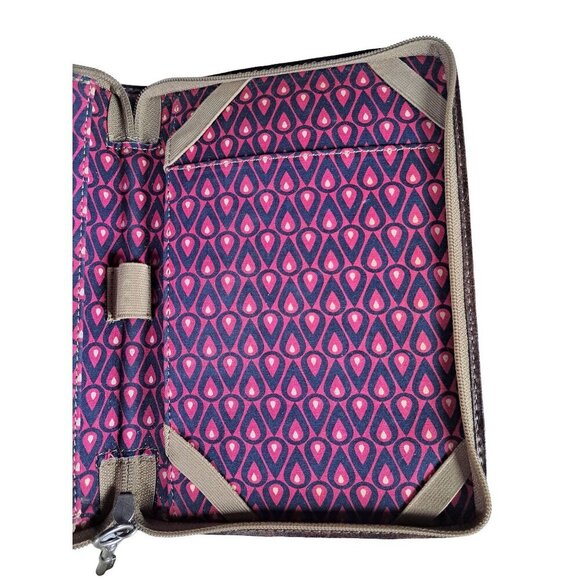 FOSSIL Key Per Tablet Book Kindle Cover/Organizer Canvas Floral Zip Closure - Picture 5 of 12